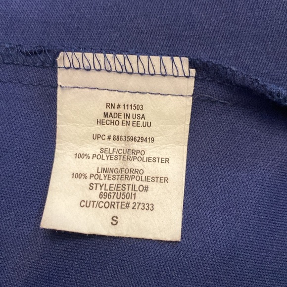 Lily Rose woman’s chiffon geomatics bleu mini dress, ballon stretch tie waist - Picture 6 of 10